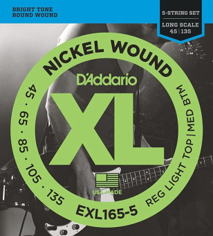 Струны для бас-гитары D`Addario EXL165-5 XL